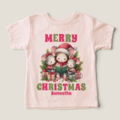 Pink Christmas Mouse Personalisierter Name (Design Vorderseite)
