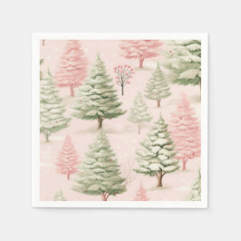 Pink Christmas Napkins Serviette
