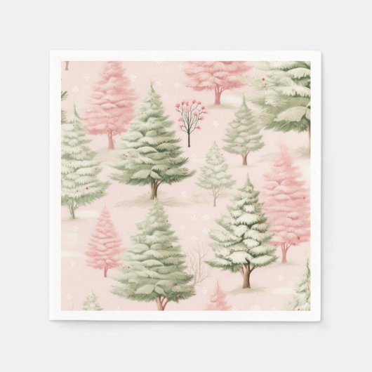 Pink Christmas Napkins Serviette (Vorderseite)
