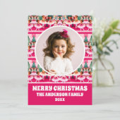 Pink Christmas Nutcracker Ballerina Foto Feiertagskarte (Stehend Vorderseite)