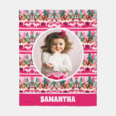 Pink Christmas Nutcracker Ballerina Kinder Foto Fleecedecke (Vorderseite)