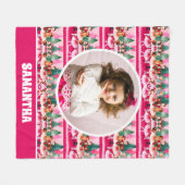 Pink Christmas Nutcracker Ballerina Kinder Foto Fleecedecke (Vorderseite (Horizontal))