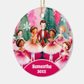 Pink Christmas Nutcracker Ballerina Kinder Foto Keramik Ornament (Links)