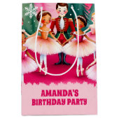 Pink Christmas Nutcracker Ballerina Kindergeburtst Mittlere Geschenktüte (Vorderseite)