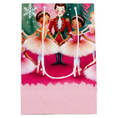 Pink Christmas Nutcracker Ballerina Kindergeburtst Mittlere Geschenktüte (Rückseite)