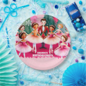 Pink Christmas Nutcracker Ballerina Kindergeburtst Pappteller (Party)