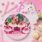 Pink Christmas Nutcracker Ballerina Kindergeburtst Pappteller (Party)