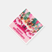 Pink Christmas Nutcracker Ballerina Kindergeburtst Serviette (Ecke)