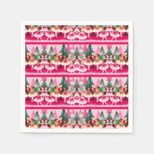 Pink Christmas Nutcracker Ballerina Kindergeburtst Serviette