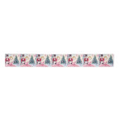 Pink Christmas Nutcracker Ballet & Ballerina Satinband (Vorderseite)