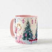 Pink Christmas Nutcracker Ballet & Ballerina Tasse (Vorderseite Links)