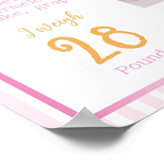 Pink Christmas Nutcracker Birthday Milestone Photo Poster (Ecke)