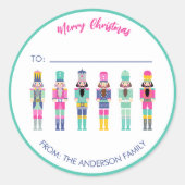 PINK CHRISTMAS NUTCRACKER GIFT STICKER (Vorderseite)