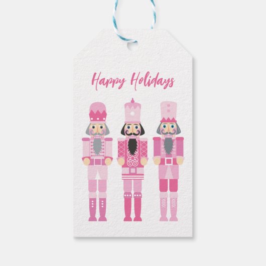 PINK CHRISTMAS NUTCRACKER GIFT STICKER GESCHENKANHÄNGER (Rückseite)