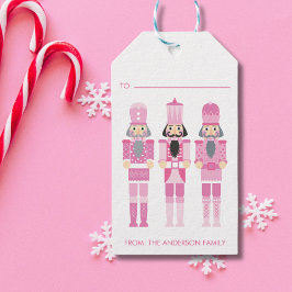 PINK CHRISTMAS NUTCRACKER GIFT STICKER GESCHENKANHÄNGER
