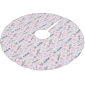 Pink Christmas Nutcracker, Gingerbrot & Snowmen Polyester Weihnachtsbaumdecke (Schrägansicht)