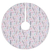 Pink Christmas Nutcracker, Gingerbrot & Snowmen Polyester Weihnachtsbaumdecke (Vorderseite)