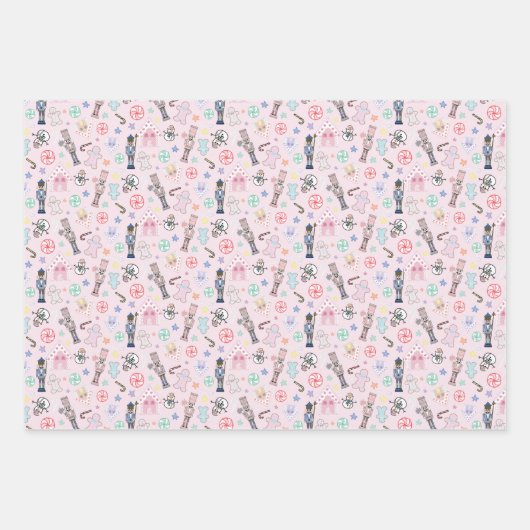 Pink Christmas Nutcracker, Gingerbrot & Snowmen W Geschenkpapier Set (Vorderseite 3)