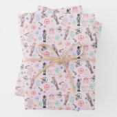 Pink Christmas Nutcracker, Gingerbrot & Snowmen W Geschenkpapier Set (Beispiel)