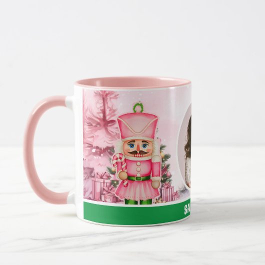 Pink Christmas Nutcracker Kinder Foto Heiße Schoko Tasse (Links)