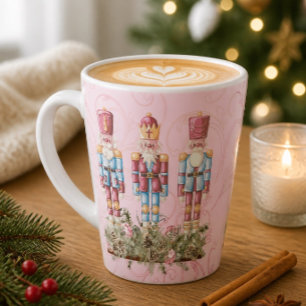 Pink Christmas Nutcracker Latte Tasse