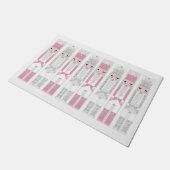 Pink Christmas Nutcracker Mat Fußmatte (Schrägansicht)