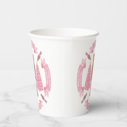 Pink Christmas Nutcracker Paper Cup Pappbecher (Rechts)