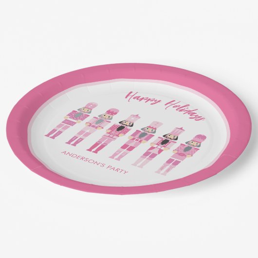 PINK CHRISTMAS NUTCRACKER PAPPTELLER (Schrägansicht)