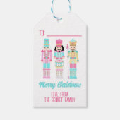 Pink Christmas Nutcracker Pastel Personalized Name Geschenkanhänger (Vorderseite)