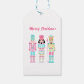 Pink Christmas Nutcracker Pastel Personalized Name Geschenkanhänger (Rückseite)