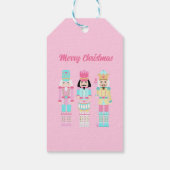 Pink Christmas Nutcracker Pastel Personalized Name Geschenkanhänger (Rückseite)