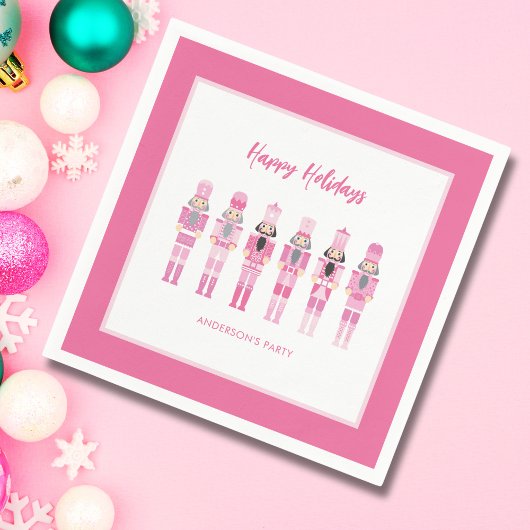 PINK CHRISTMAS NUTCRACKER SERVIETTE