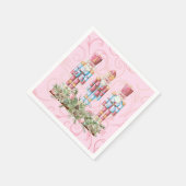 Pink Christmas Nutcracker Trier Paper Napkin Serviette (Ecke)