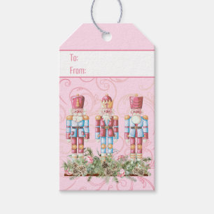 Pink Christmas Nutcracker Trio Geschenkanhänger