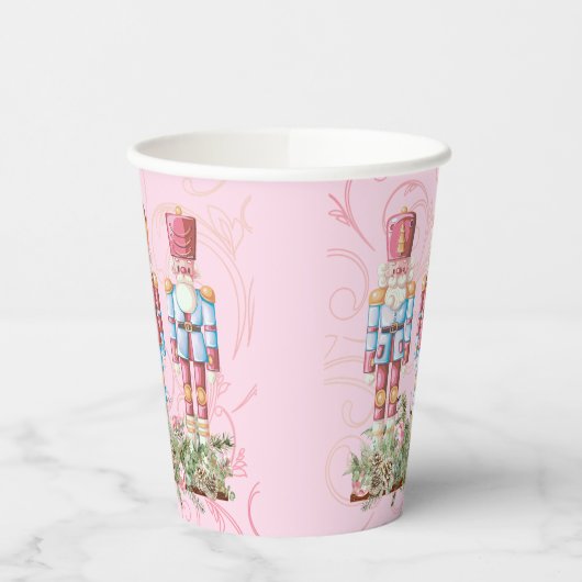 Pink Christmas Nutcracker Trio Paper Cups Pappbecher (Links)