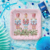 Pink Christmas Nutcracker Trio Paper Plate Pappteller (Party)