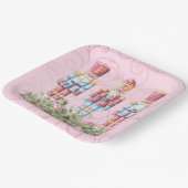 Pink Christmas Nutcracker Trio Paper Plate Pappteller (Gewinkelt)