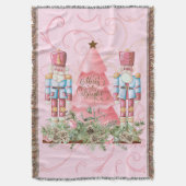 Pink Christmas Nutcracker und Baumwurzel Blanket Decke (Vorderseite Vertikal)