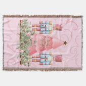 Pink Christmas Nutcracker und Baumwurzel Blanket Decke (Vorderseite)