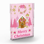 Pink Christmas Nutcracker und Gingerbrett House Fotoblock (Links)