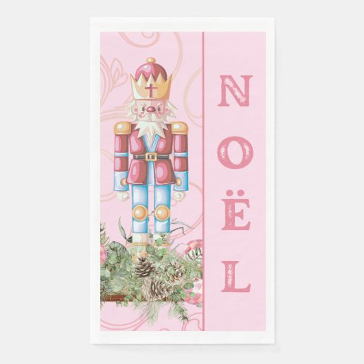 Pink Christmas Nutcracker Weihnachten Papierhandtu Serviette (Vorderseite)