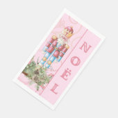 Pink Christmas Nutcracker Weihnachten Papierhandtu Serviette (Ecke)