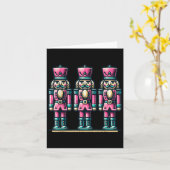 Pink Christmas Nutcracker Xmas Pink Nutcracker Karte (Gelbe Blume)