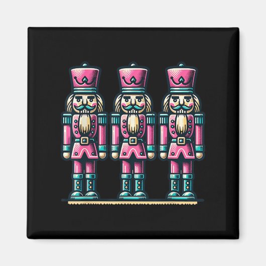 Pink Christmas Nutcracker Xmas Pink Nutcracker Magnet (Vorne)