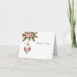 Pink Christmas Ornament Dankeskarte