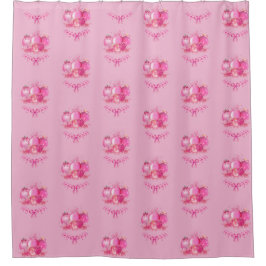 Pink Christmas Ornament Shower Curtain Duschvorhang