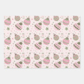 Pink Christmas Ornament Wrapping Paper Geschenkpapier Set (Vorderseite 3)