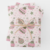 Pink Christmas Ornament Wrapping Paper Geschenkpapier Set (Beispiel)