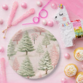 Pink Christmas Paper Plates Pappteller (Party)