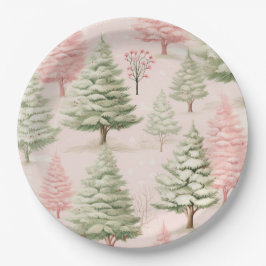 Pink Christmas Paper Plates Pappteller
